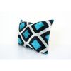 16" x 24" Ikat Pillow, Turquoise Blue Silk Velvet Pillow Cov | Sham in Linens & Bedding by Vintage Pillows Store. Item made of cotton