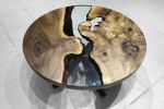 Custom 40" Diameter, Round Walnut Wood, Clear Epoxy Dining | Dining Table in Tables by LuxuryEpoxyFurniture. Item made of wood & synthetic