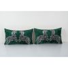 Pair Zebra Ikat Velvet Pillow Cushion, Set Animal Silk Lumba | Pillows by Vintage Pillows Store