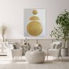 Minimalist gold leaf art painting white gold painting on | Oil And Acrylic Painting in Paintings by Berez Art. Item composed of canvas in minimalism style