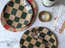 Green Check Serving Platter | Serveware by Rosie Gore. Item composed of ceramic