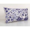 Blue Suzani Bedding Pillow Made from a Vintage Uzbek Suzani, | Cushion in Pillows by Vintage Pillows Store