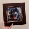 Custom pet portrait painting original, Black dog painting | Oil And Acrylic Painting in Paintings by Natart. Item made of canvas & synthetic compatible with contemporary style