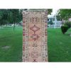 Antique Kurdish Muted Pale Rug Runner, Vintage Turkish | Runner Rug in Rugs by Vintage Pillows Store. Item made of cotton