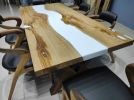 Living Edge Epoxy Resin Dining Table, Kitchen table | Tables by LuxuryEpoxyFurniture. Item made of wood with synthetic