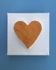 Orange Heart 4" x 4" | Mixed Media in Paintings by Emeline Tate. Item composed of canvas and synthetic
