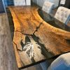 Smoke epoxy and walnut dining table | Tables by Ironscustomwood. Item made of walnut & metal compatible with contemporary and country & farmhouse style