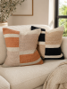 Calabasas Pillow Cover — Geometric Cotton in Black & Beige | Pillows by Busa Designs