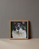 Tuxedo Cat Art Print, Cheerful Whiskered Feline Wall Art, Living Room Painting | Prints in Paintings by The Ugly Cat Studio