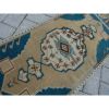 Vintage Blue Turkish Area Rug 19'' X 46'' | Rugs by Vintage Pillows Store. Item composed of wool and fiber