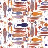 Ebb Tide - Red & Orange | Wallpaper in Wall Treatments by Wallcovetings by Brenda Houston. Item composed of linen and paper