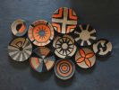 Orange African Wall Large Plate Set of 10 Pieces | Decorative Plate in Decorative Objects by Sarmal Design. Item composed of bamboo & cotton compatible with boho and contemporary style