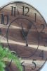 Live Edge 42" Black Walnut Wall Clock with Roman Numerals | Decorative Objects by Hazel Oak Farms. Item made of walnut