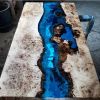 Poplar Tree,Epoxy Resin River Blue Epoxy Table,Dining Table | Tables by LuxuryEpoxyFurniture. Item composed of wood & synthetic