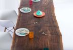 The Prima :: Claro Walnut Dining Table | Tables by MODERNCRE8VE. Item made of walnut with brass