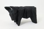 Taurus, Chainsaw Carved, Burnt Oak, Abstract Sculpture, Bull, Handmade, Black | Sculptures by Logniture