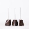 Pyramid Candle Holders Grey | Work by District Loom