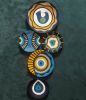 5 Pieces Of Evil Eye Bead Wall Plate, Blue Wall Plates | Ornament in Decorative Objects by Sarmal Design. Item made of cotton with synthetic works with boho & art deco style