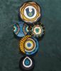 5 Pieces Of Evil Eye Bead Wall Plate, Blue Wall Plates | Ornament in Decorative Objects by Sarmal Design. Item made of cotton with synthetic works with boho & contemporary style