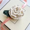 Knit Rose & Leaf DIY KIT (Makes 2) | Ornament in Decorative Objects by Flax & Twine. Item made of fabric with fiber