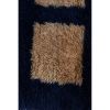 Vintage Camel and Blue Turkish Shaggy Tulu Rug | Area Rug in Rugs by Vintage Pillows Store. Item composed of cotton and fiber