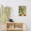 Framed Print - Fragmented Soul Cubist Figure Portrait Print | Work by Eman's Gallery