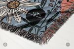 IVI - Cannabis All Over Floral Jacquard Woven Blanket | Linens & Bedding by Sean Martorana. Item composed of cotton