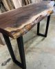 Live Edge Walnut Sofa Table | Console Table in Tables by Good Wood Brothers. Item made of walnut compatible with mid century modern style