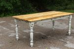 Spalted Maple Farmhouse Dining Table with White-Distressing | Tables by Hazel Oak Farms | Ercole Home in New York. Item made of wood