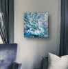 Arctic Flame – Blue Teal Abstract Acrylic Painting | Oil And Acrylic Painting in Paintings by Eman's Gallery