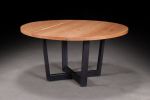 Round Pin Oak Dining Table | Tables by Urban Lumber Co.. Item composed of oak wood & steel