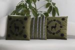 FAJAS Decorative Pillow, Olivo, Set of 2 | Pillows by ANDEAN. Item made of cotton with fiber works with contemporary & traditional style