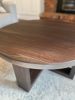 Custom Made Black Walnut Round Coffee Table | Tables by Good Wood Brothers. Item composed of walnut