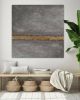 Large gray abstract gold leaf wall art gray painting | Oil And Acrylic Painting in Paintings by Berez Art. Item composed of canvas