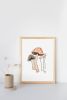 Pink Mushrooms Print | Prints by Melissa Mary Jenkins Art. Item made of paper