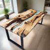 Ultra Clear Epoxy Table | Dining Table in Tables by Ironscustomwood. Item composed of wood and synthetic