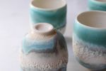 Reef Turquoise porcelain ceremonial cup / tumbler, minimal | Drinkware by Laima Ceramics. Item composed of ceramic compatible with minimalism and contemporary style