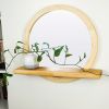 Round Mirror with Shelf | Decorative Objects by Dot & Rose. Item composed of maple wood and glass