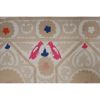 1960s Bird Motfis Pink Suzani Table Runner Vintage C.Asian T | Linens & Bedding by Vintage Pillows Store. Item made of cotton