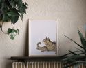 Isengrin Looking Up - White Edition | Prints by The Ugly Cat Studio