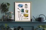 Vintage Farmhouse Kitchen Art with tools, Kitchen Decor, | Prints by Capricorn Press. Item composed of paper in boho or minimalism style