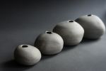 Smooth pebble stone bud vase, minimalist monochrome | Vases & Vessels by Laima Ceramics. Item made of stone compatible with minimalism style