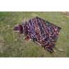 Vintage Colorful Wool Turkish Shaggy Tulu Rug 4'7" X 5'5" | Area Rug in Rugs by Vintage Pillows Store. Item composed of cotton