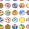 Four Hundred World Map Dots Collage With Gold Leaf | Paintings by Amelia Coward