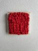 Woven Tile- Fluff- Grapefruit and White | Wall Sculpture in Wall Hangings by Mpwovenn Fiber Art by Mindy Pantuso