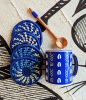 Coastal Blue Mud Cloth Pattern Coffee Mug | Drinkware by Reflektion Design