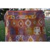 Vintage Pink Blue Turkish Kilim Rug - Designer Wool Carpet | Area Rug in Rugs by Vintage Pillows Store. Item composed of wool and fiber