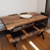 Black Live Edge Dining Table | Tables by Ironscustomwood. Item made of walnut