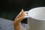 Ginger Cat Handle Mug – Handcrafted Ceramic | Drinkware by 4AM Product Design. Item made of ceramic