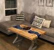 Resin Coffee Table, Epoxy Dining Table, Blue White Ocean | Tables by LuxuryEpoxyFurniture. Item composed of wood & synthetic